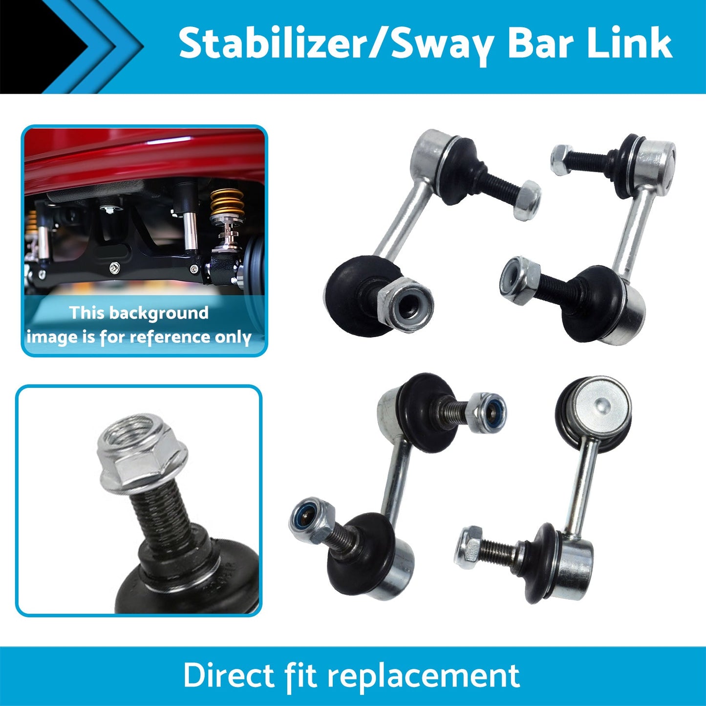 4x Front & Rear Stabilizer/Sway Bar Link Suitable For Honda Civic FD 2006-2012-2