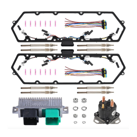 Glow Plug Kit Suitable For Ford 7.3L Diesel F250 F350 E250 E350 Excursion 98–03-0