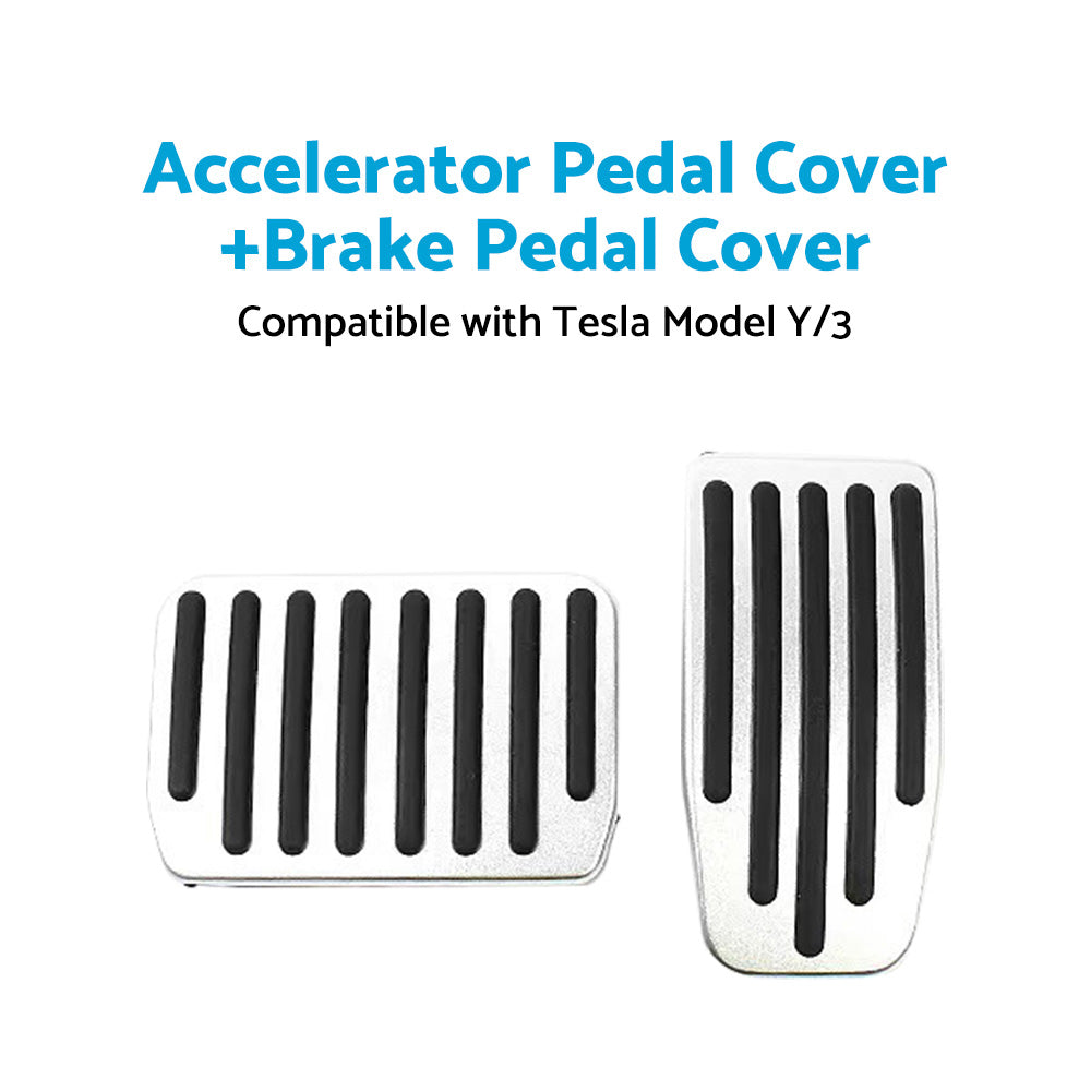 Foot Pedals Aluminum Pads Cover Accessories Suitable for Tesla Model Y Model 3-3