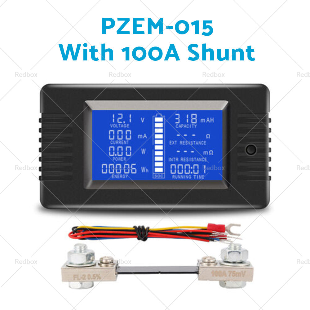 50-300A LCD Display DC Battery Monitor Meter 200V Voltmeter Amp For RV System-6