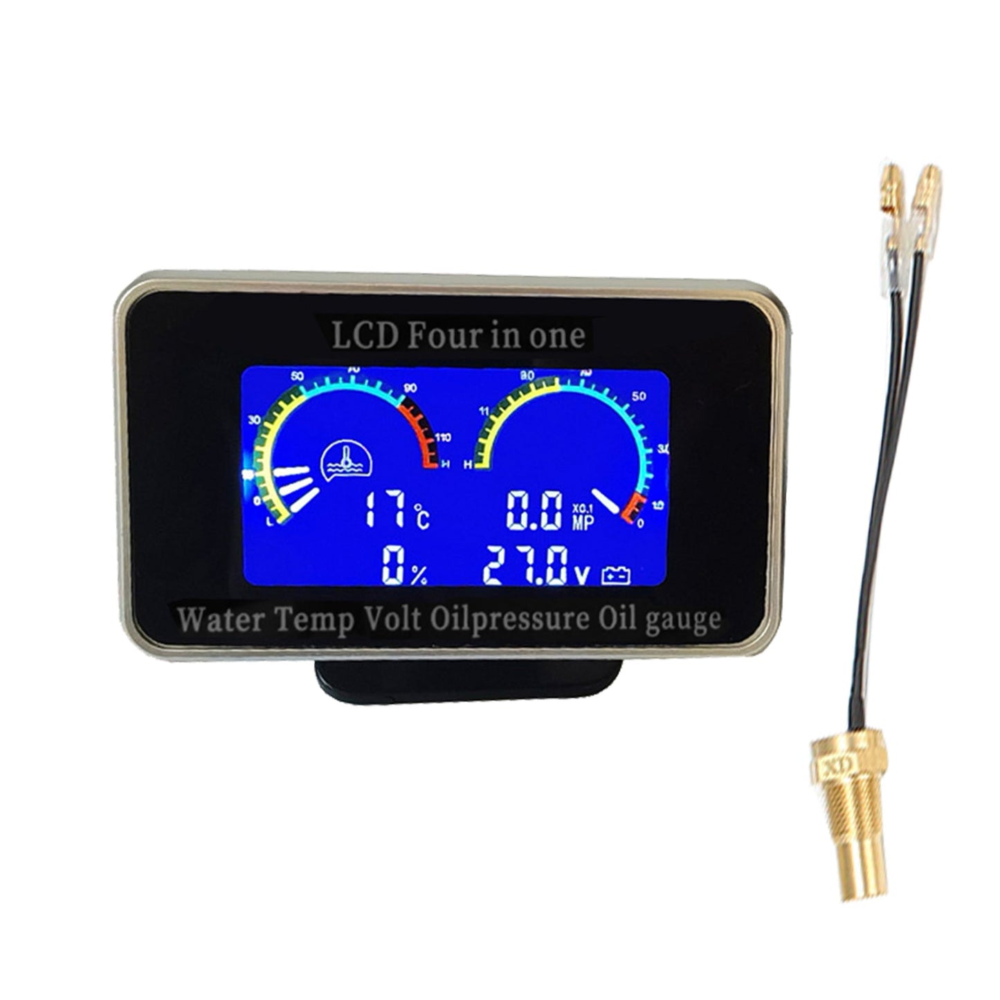 4-in-1 Car LCD Meter Digital Oil Pressure Voltage Water Temperature Fuel Gauge-2