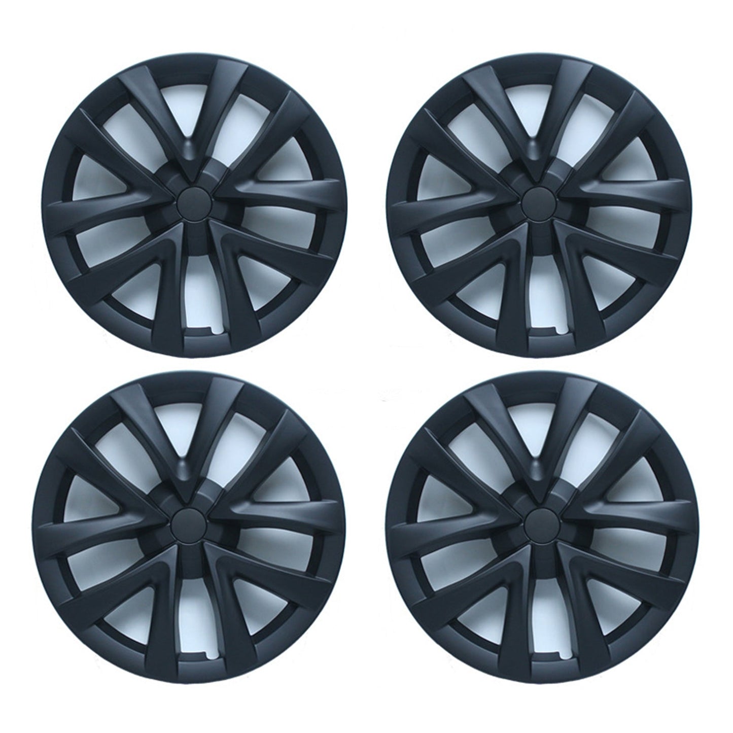 4x Matt Black Wheel Hub Caps Suitable For Tesla Model 3-0