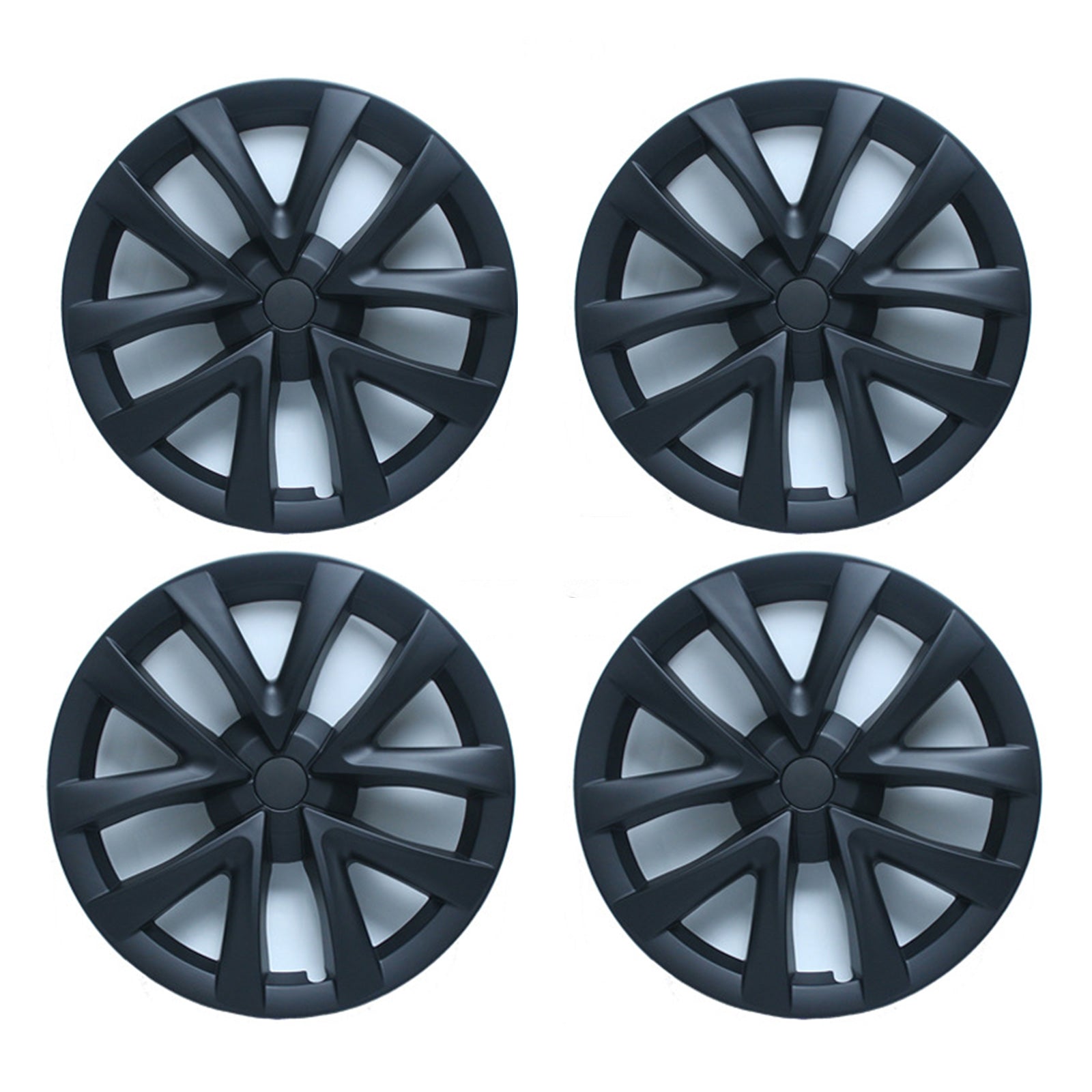 4x Matt Black Wheel Hub Caps Suitable For Tesla Model 3-0