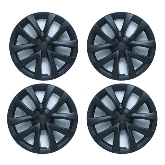 4x Matt Black Wheel Hub Caps Suitable For Tesla Model 3-0