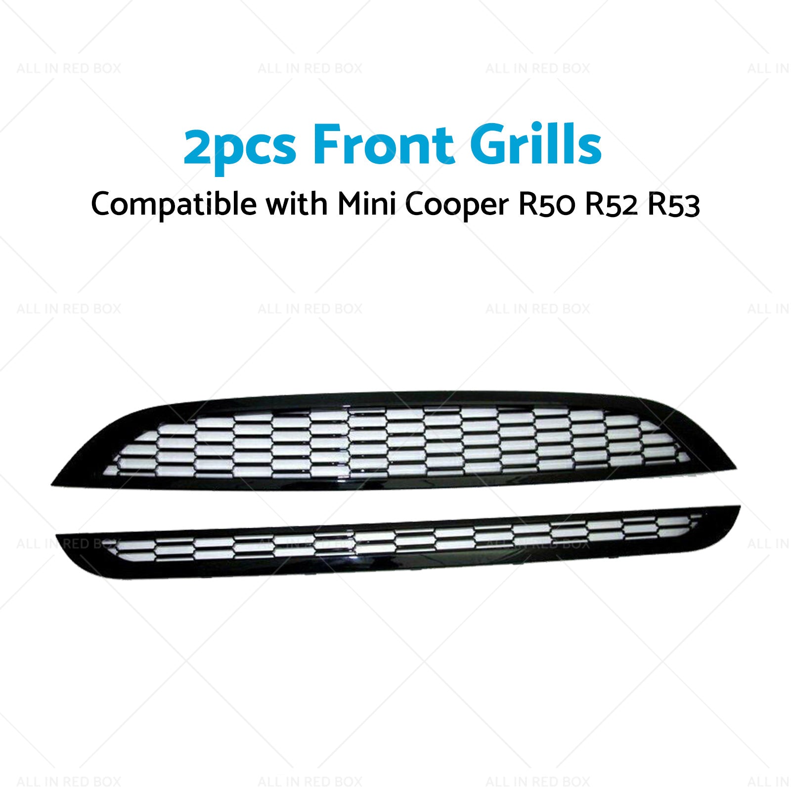2PCS Honeycomb Mesh Front Grill Suitable for  Mini Cooper R50 R52 R53 2002-2006-3