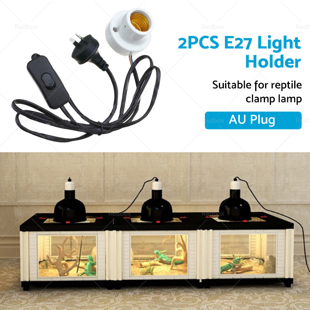 2PCS Ceramic Heat UV UVB Lamp Light Holder For Brooder Reptile Basking Tortoise-3