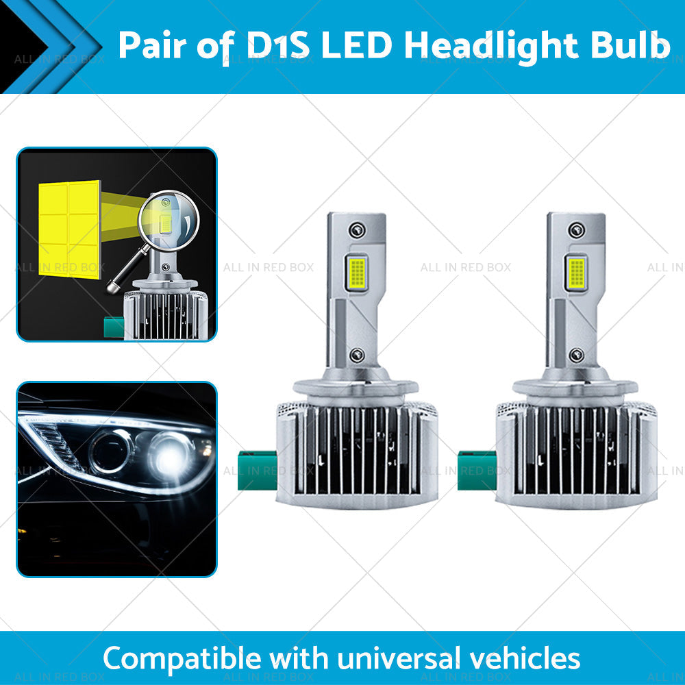 Pair of 6000K For Replace HID Xenon D1S LED Headlight Bulbs Conversion 90W 2pcs-1