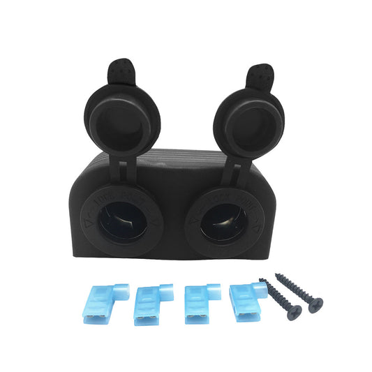 12V-24V Dual Port Surface Mount Cigarette Lighter Suitable for Car Boat Caravan RV-0