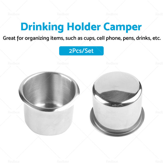 2x Stainless Steel Cup Drink Holder Suitable For Marine Car Truck Camper RV Boat-1