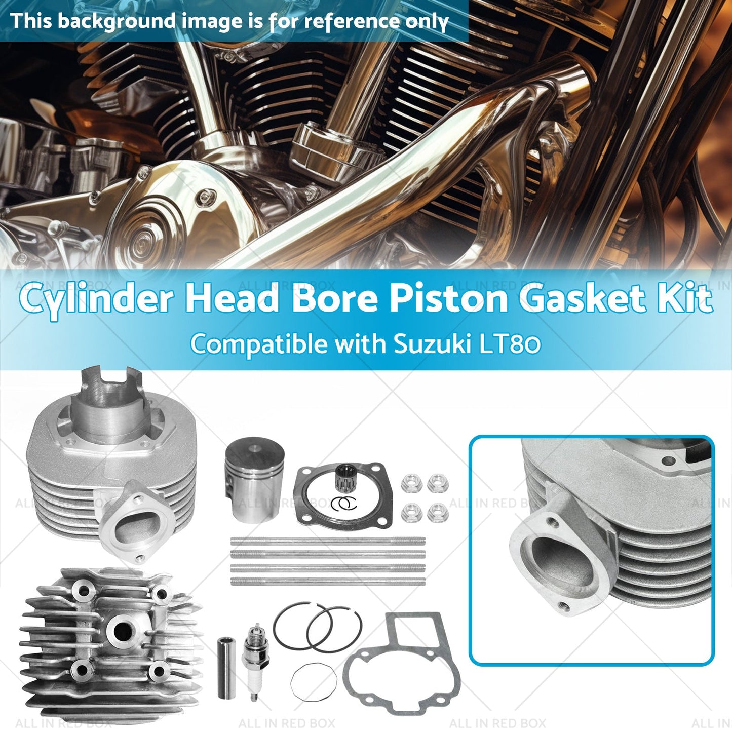 Cylinder Head Bore Piston Gasket Kit Suitable for 87-06 Suzuki Quadsport LT80-2
