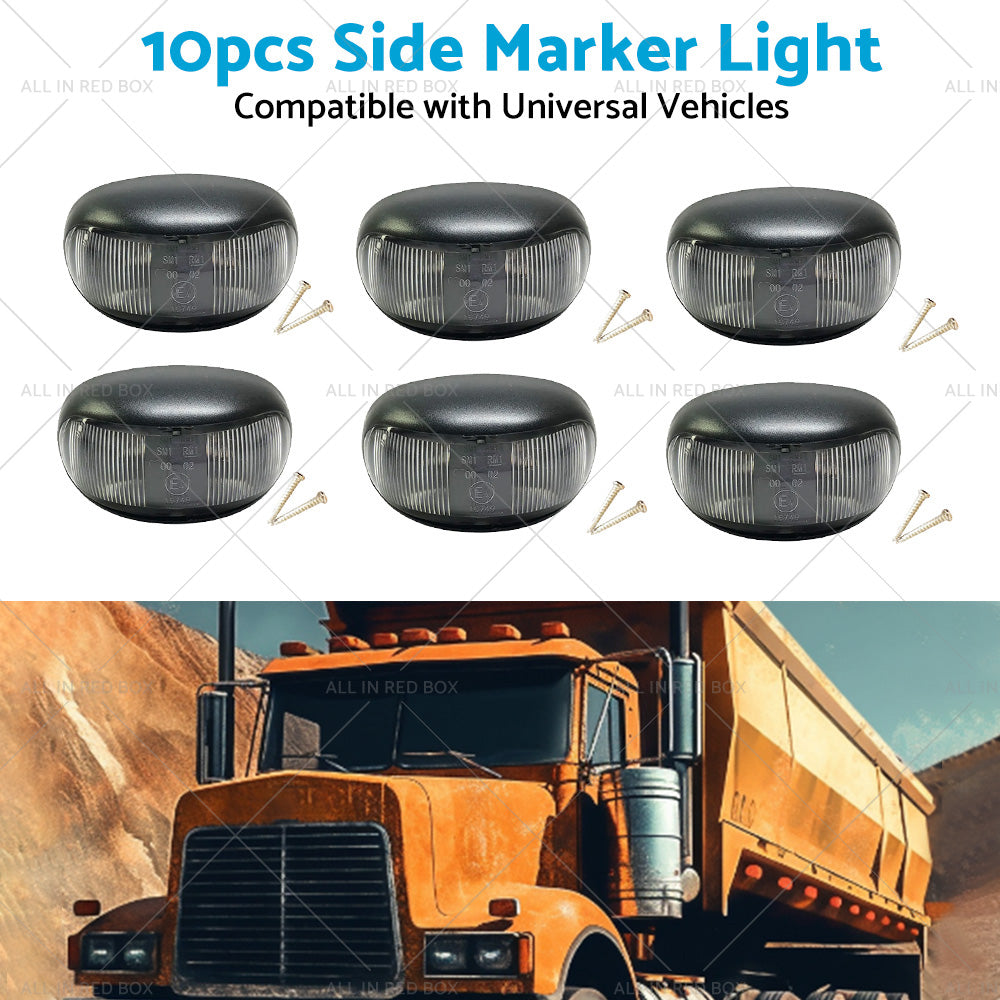 10pcs 2 LED Clearance Lights Side Marker Lamp Red Amber Trailer Truck 12V 24V-3
