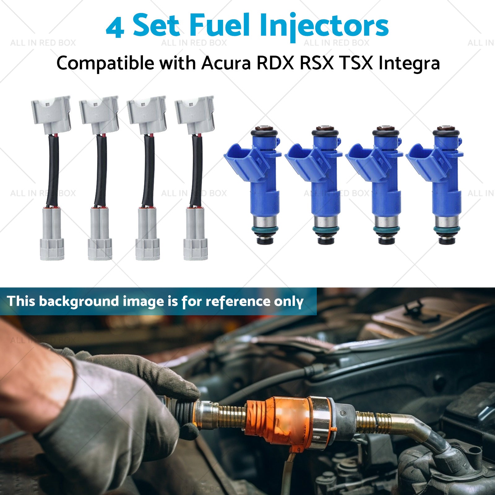 4 Set Fuel Injectors 16450-RWC-A01 Suitable for Acura RDX RSX TSX Integra 97-12-4