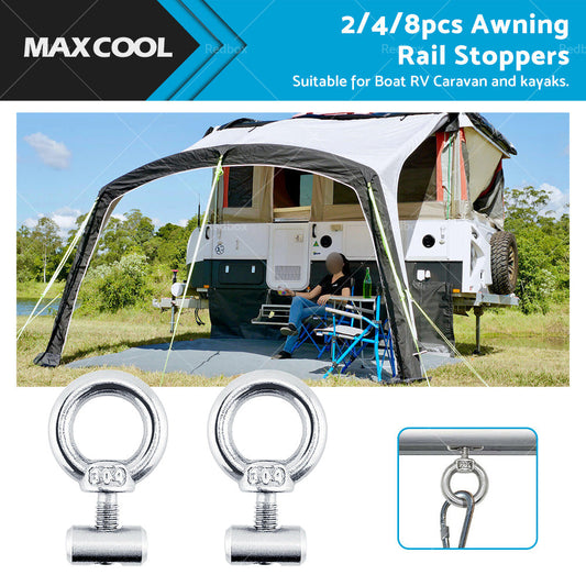 2 or 4 or 8PCS Awning Rail Stoppers Rail Track Screws for Boat Caravan Stainless Steel-0