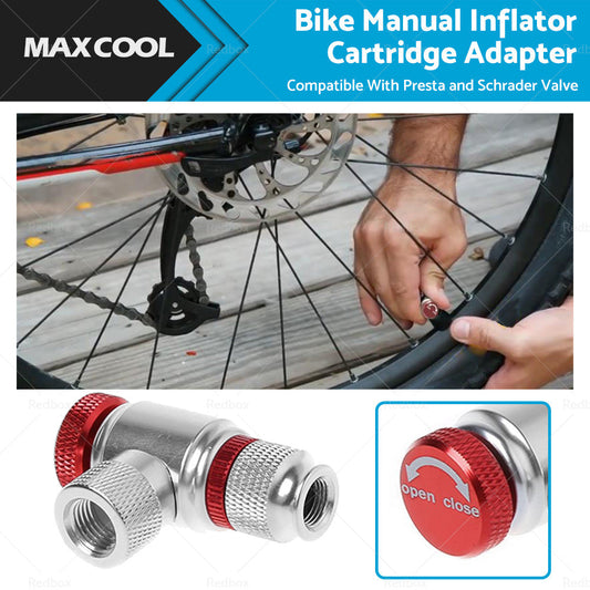 Bike Manual Inflator Cartridge Valve CO2 Inflator Cartridge Adapter Presta-0