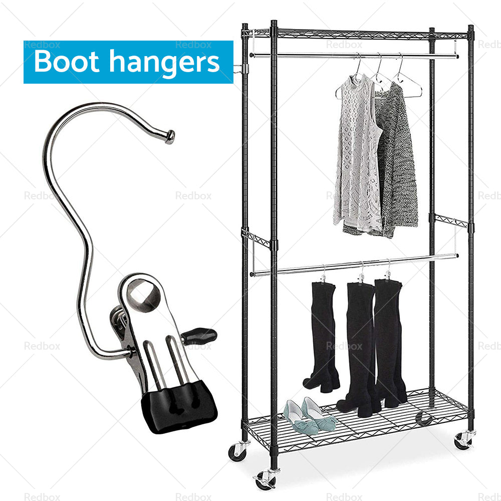 30PCS Single Clips Metal Hook Pins Scarf Belt Shoe Boots Hanger Portable Pegs-2
