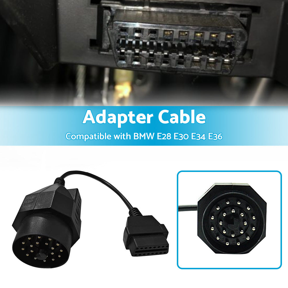 20 Pin to 16 Pin OBD2 Adapter Diagnostic Connector Cable for BMW E36 E38 E39 E46-2