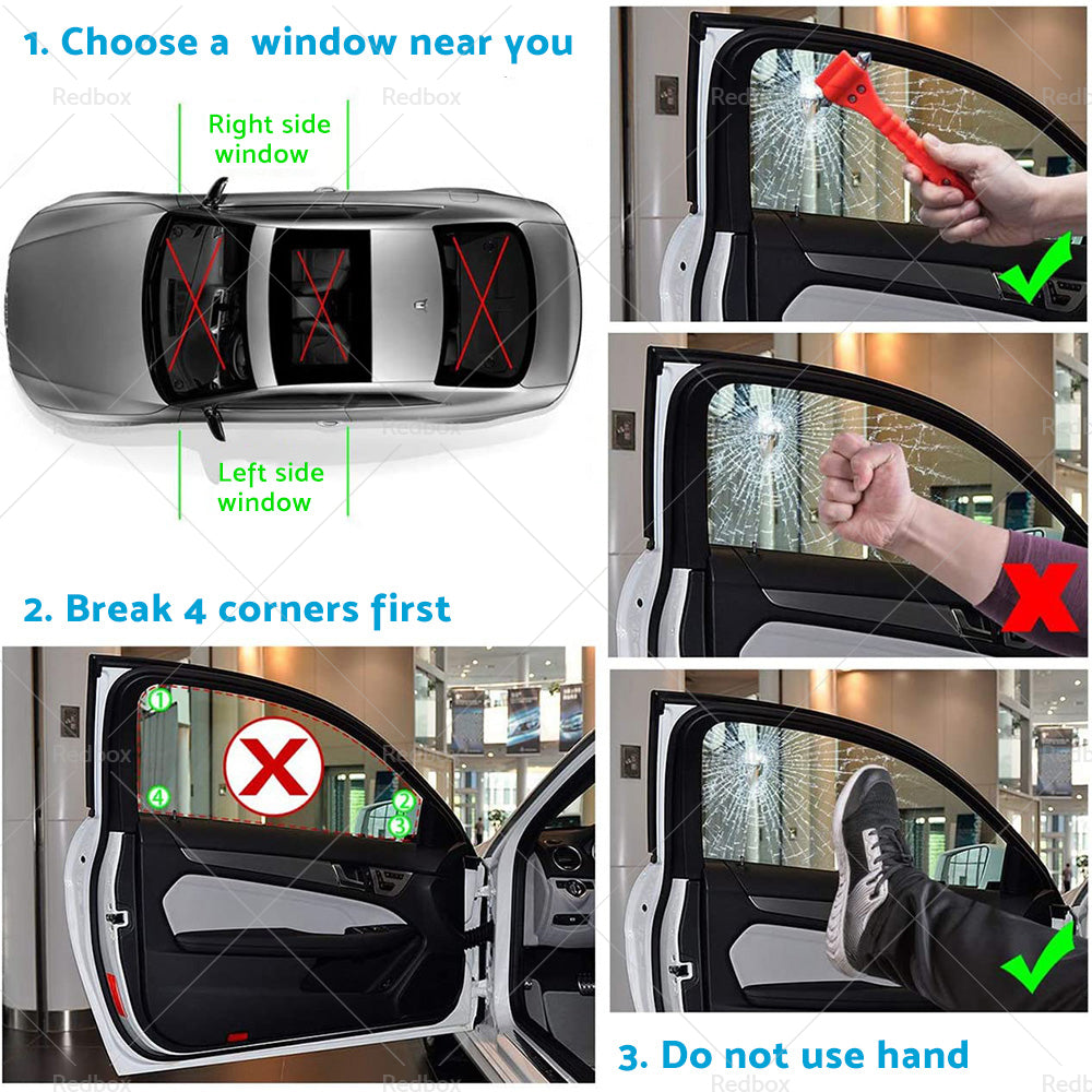 Car Emergency Hammer Window Glass Breaker Seat Belt Cutter Safety Escape Tool-3