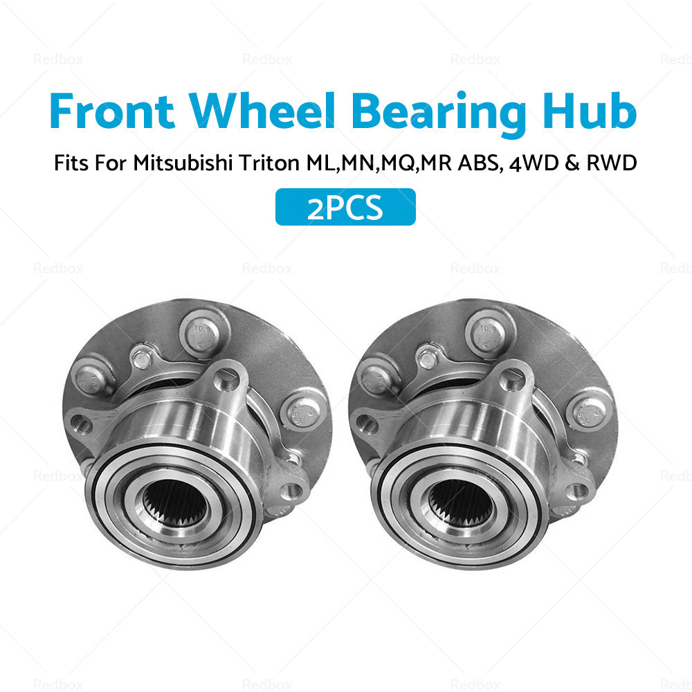 2 x Front Wheel Bearing Hub Fits For Mitsubishi Triton ML,MN,MQ,MR ABS, 2006-on-3