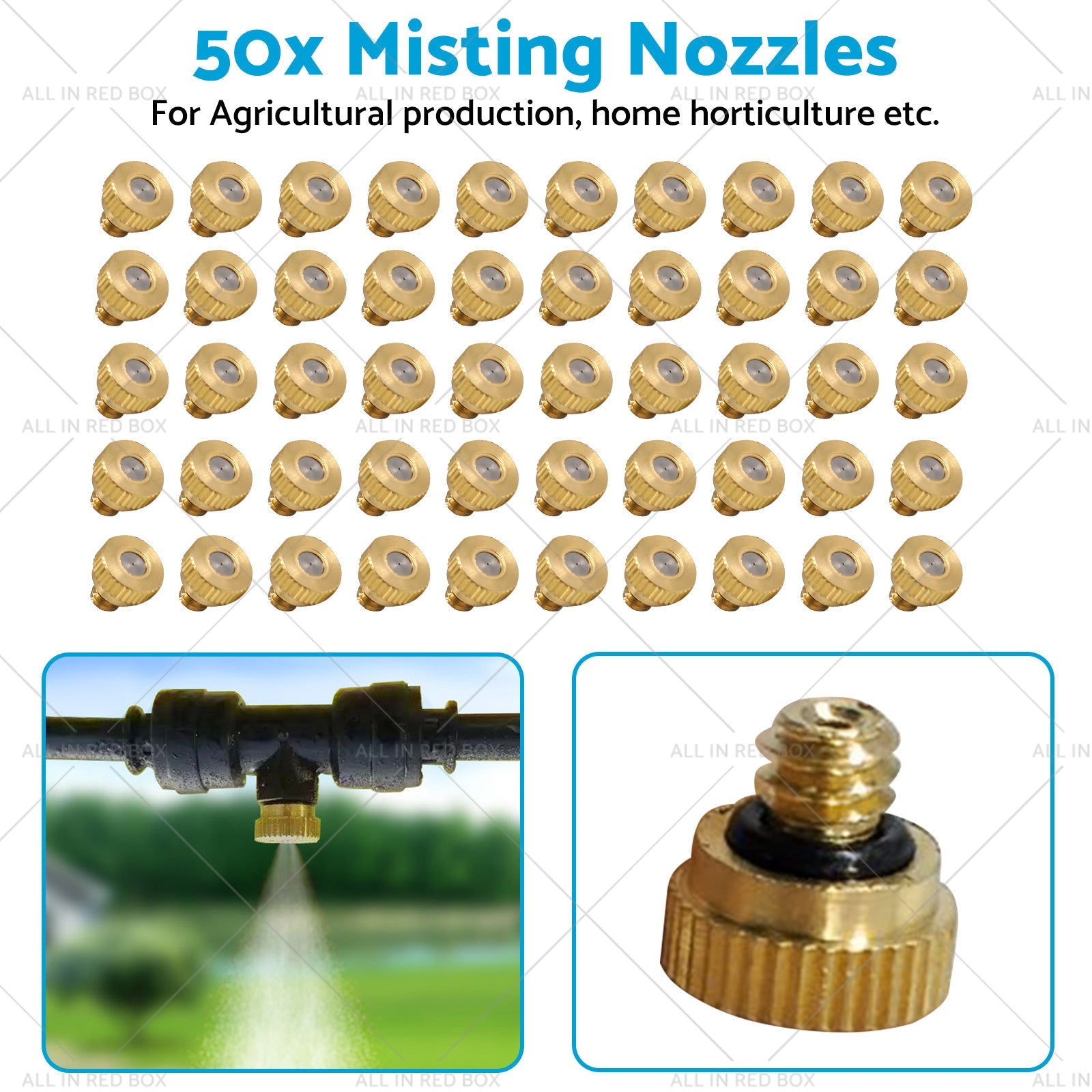 For Cooling System 0. 016inch 10 24 Brass Misting Nozzles Kit Water Mister Sprinkle-2