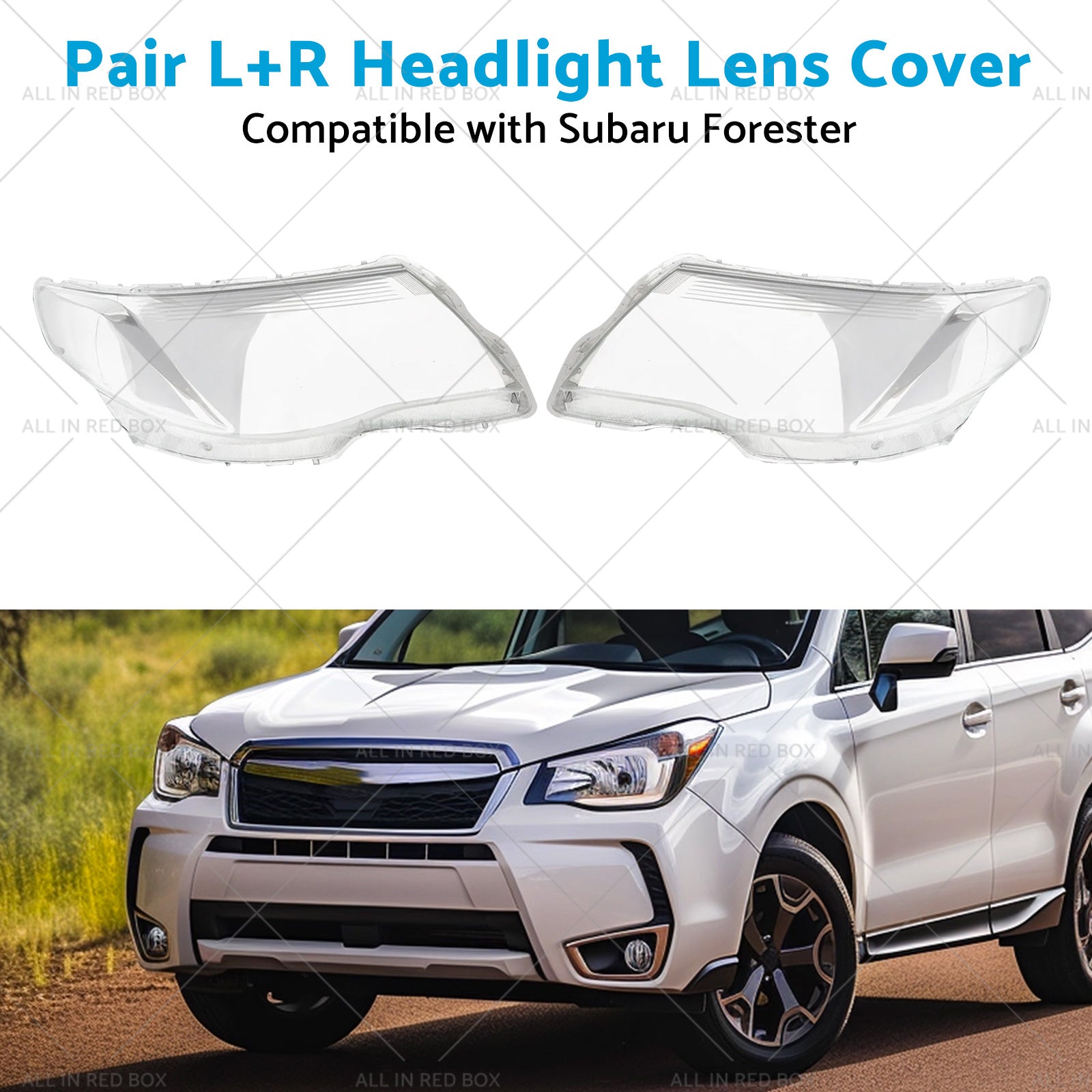 Pair LR Headlight Lens Cover Replacements Suitable for Subaru Forester 08-12-3