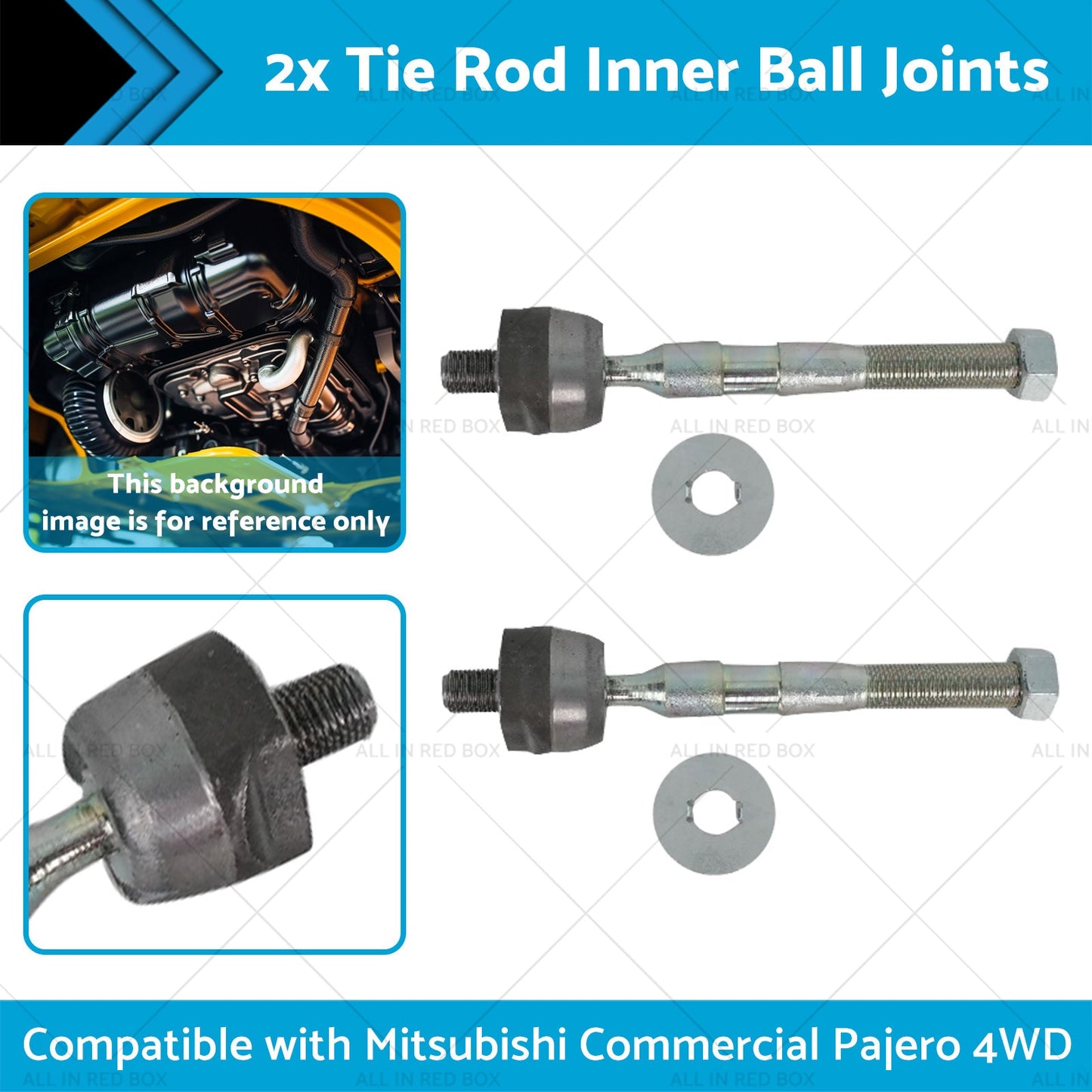 2x Tie Rod Inner Ball Joint Suitable for Mitsubishi Commercial Pajero 4WD 00-10-1