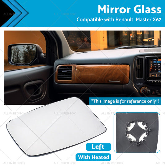 Left Mirror Glass Suitable for Renault Master X62 2010-2019 Heated Convex Base-0