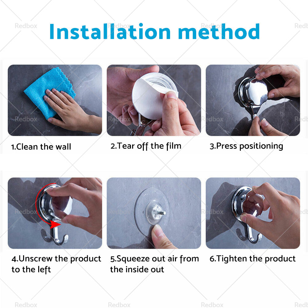 2PCS Strong Vacuum Suction Cup Hook Bathroom Kitchen Towel Shower Hooks Holder-3