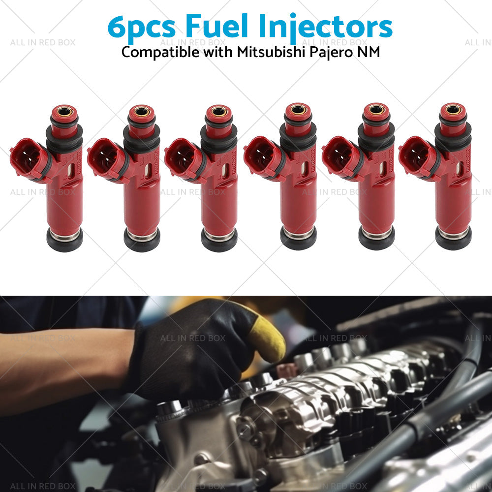6PCS Fuel Injectors Suitable For Mitsubishi Pajero NM 6G74 3. 5 V6 00-04 MD357267-3