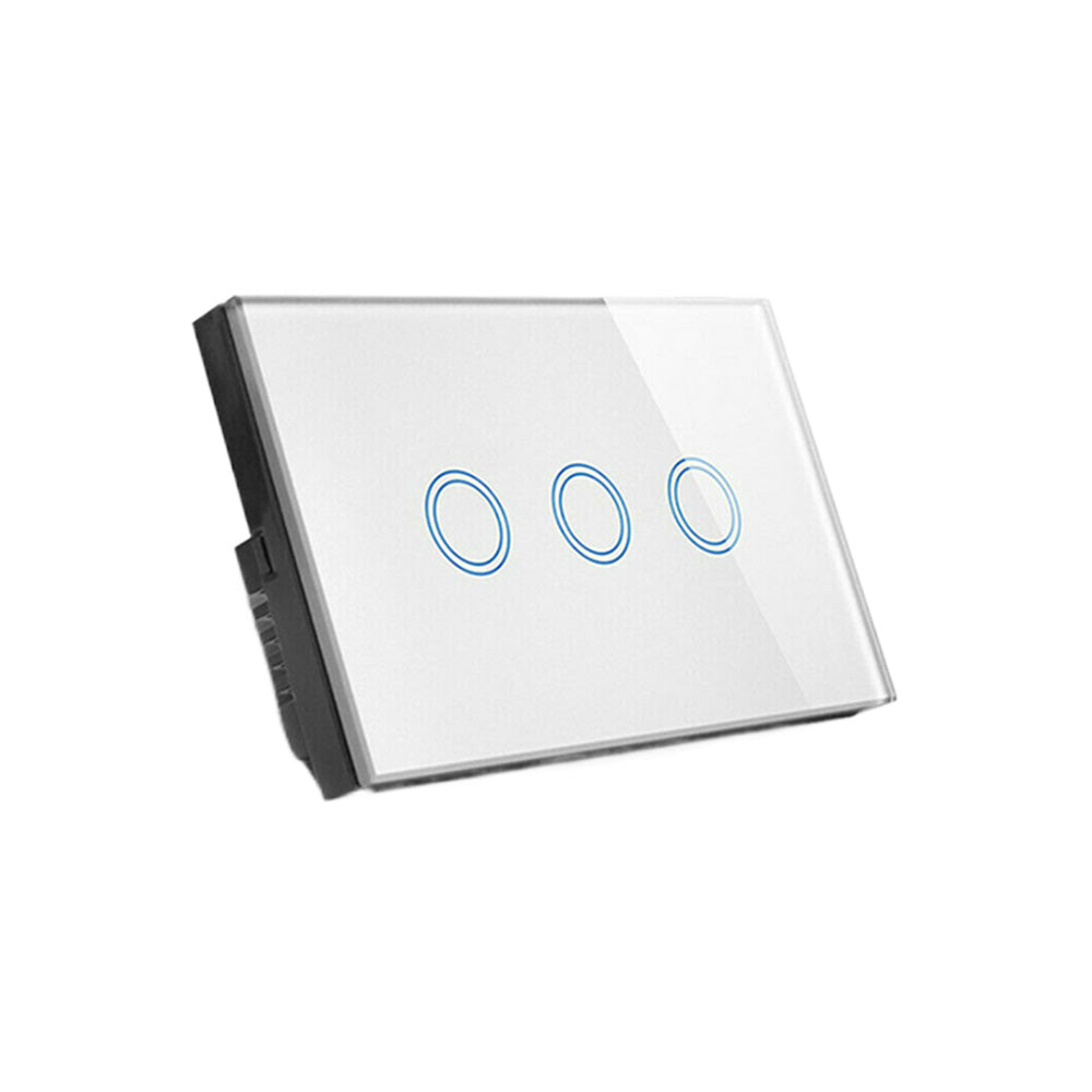 1Piece 1/2/3 Gang Touch Wall Light Switch LED 1 Way Touch Glass Switch-0