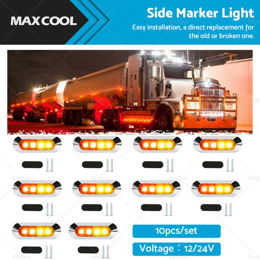 10x Amber Red Clearance Lights Side Marker  Suitable For Truck Trailer Caravan-0