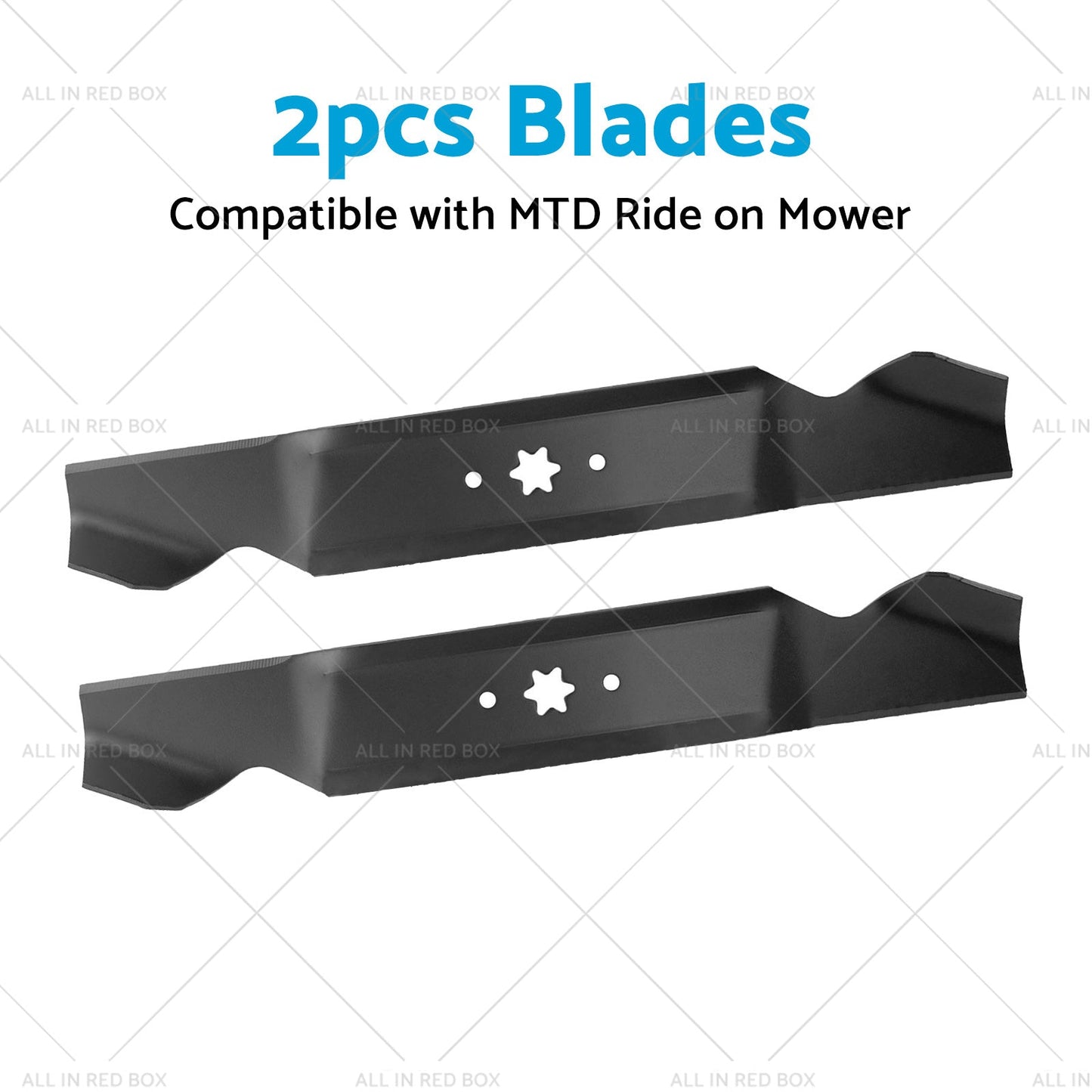 2x Blades Suitable for 38inch MTD Ride on Mowers 6 Point Centre Hole 742-0654-4