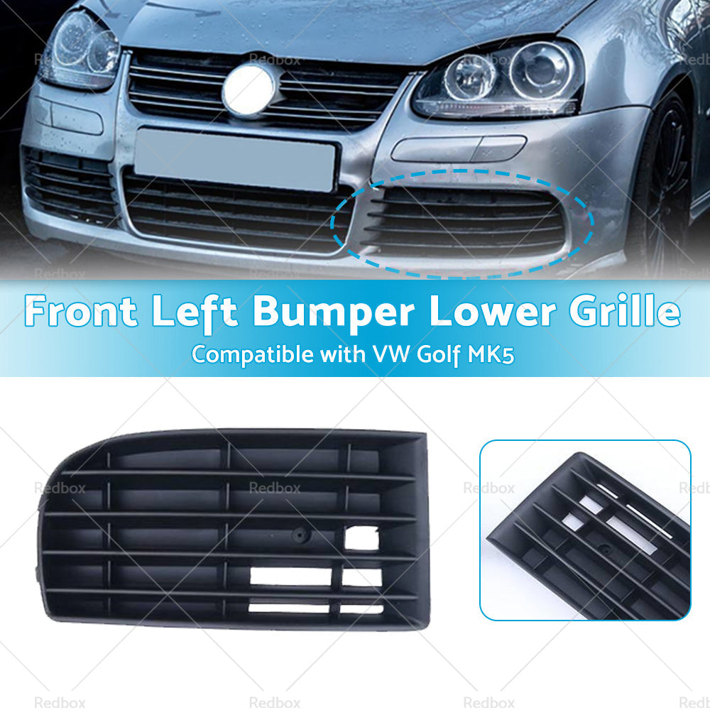 Suitable for VW Golf MK5 2004-2008 Front Bumper Lower Grille Left Side Black-2
