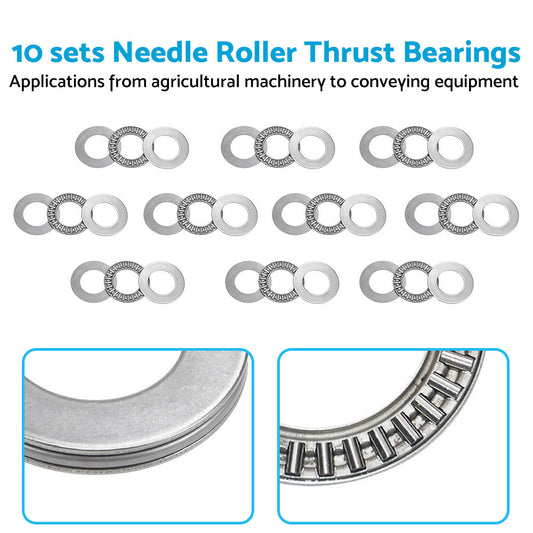 10PCS 20mm x 35mm x 2mm AXK2035 Thrust Needle Roller Bearing with AS2035 Washer-1