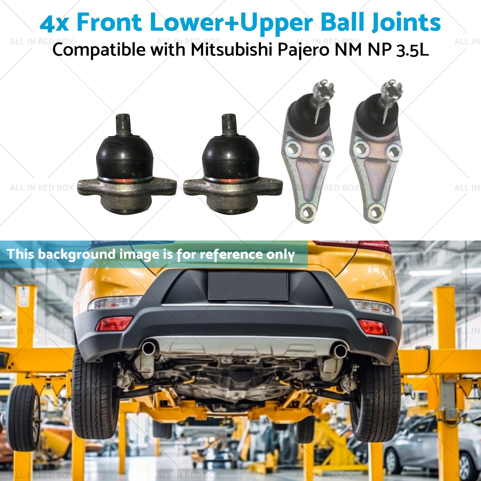 4x Front LowerUpper Ball Joints Suitable for Mitsubishi Pajero NM NP 3. 5L 00-11-4
