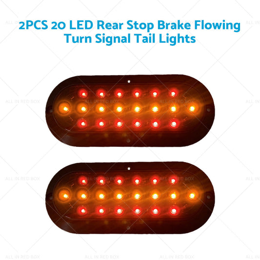 2X 20 LED Rear Stop Brake Flowing Turn Signal Tail Lights Truck Trailer Caravan-1