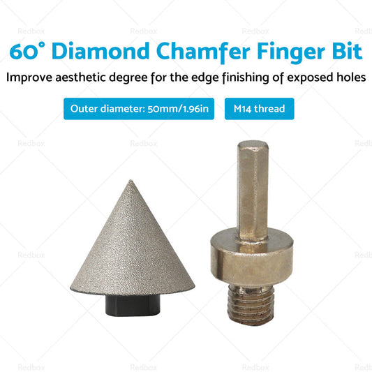 60 Degree 1 Pcs 50mm Diamond Chamfer Finger Bit Ceramic Tile Milling Cone Bit Cut-1