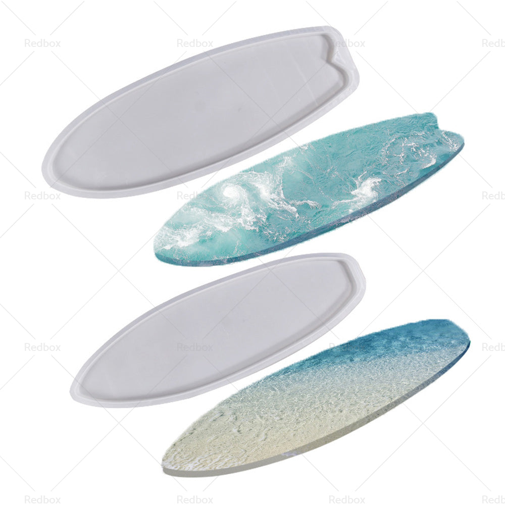 Surfboard Silicone Epoxy Resin Tray Mold Surf Board DIY Ocean Wave Serving Board-0