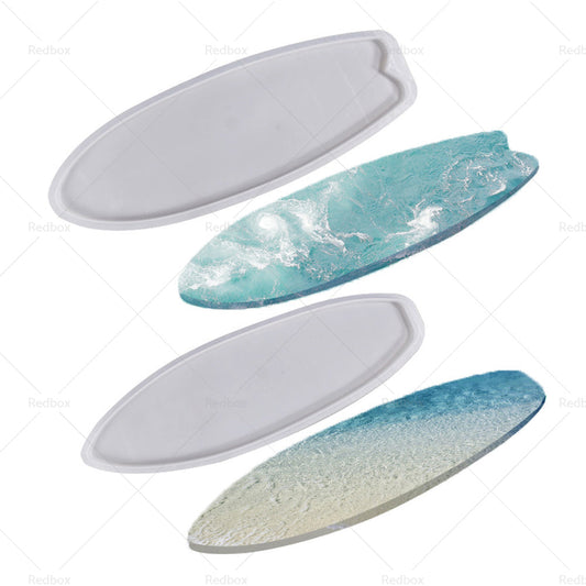 Surfboard Silicone Epoxy Resin Tray Mold Surf Board DIY Ocean Wave Serving Board-0