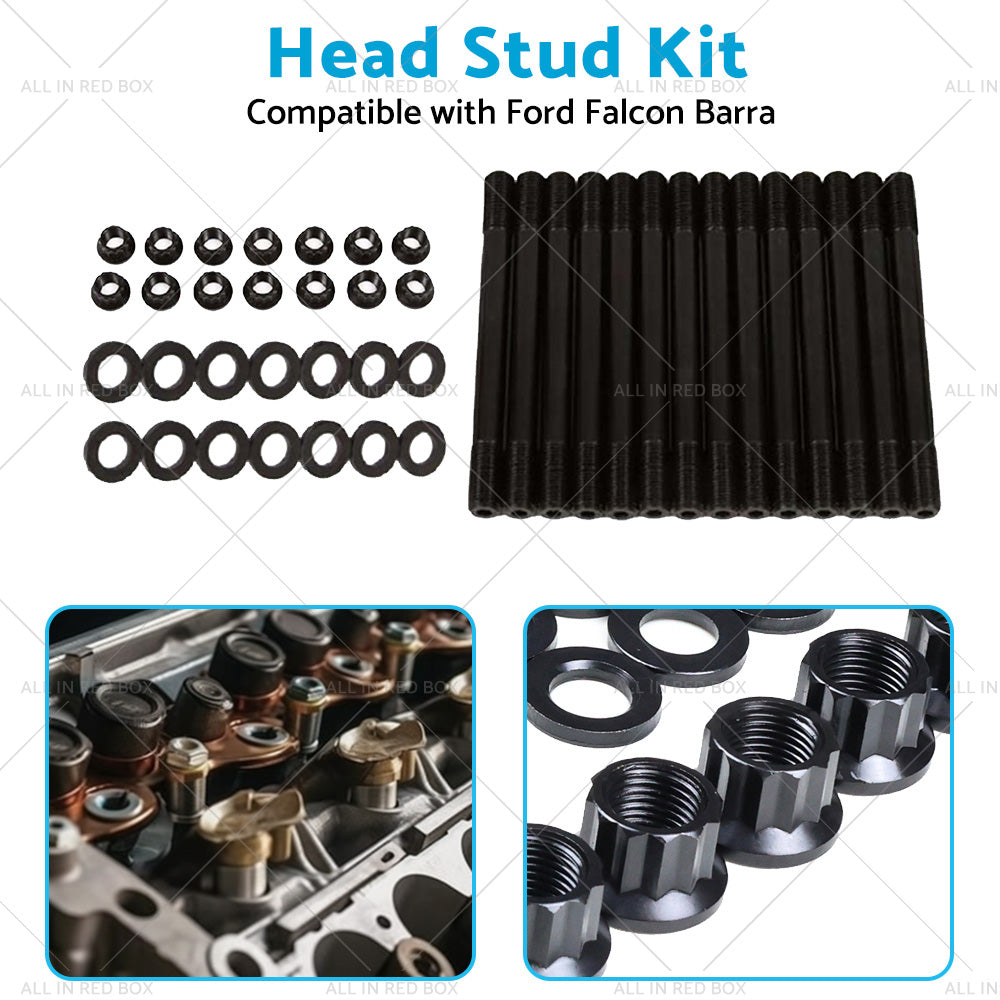 Suitable for Ford Falcon Barra XR6 BA BF FG FGX 4. 0 6 Cyl 12 Point Head Stud Kit-3