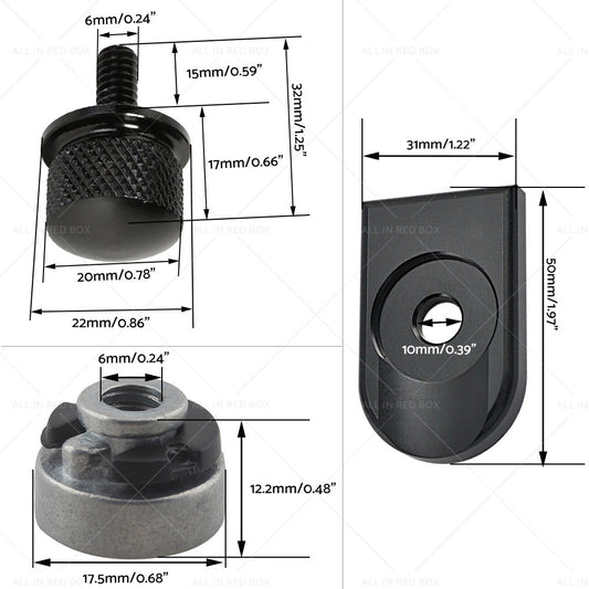 Seat Bolt Tab Screw Mount Nut Cover Kit Suitable for Harley Davidson 1996-2020-1