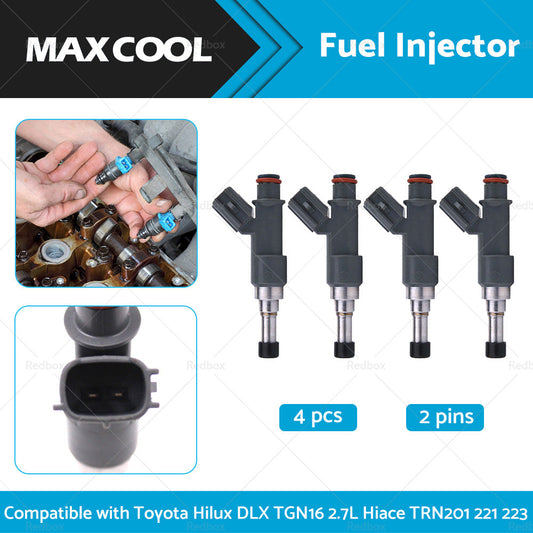 4X Fuel Injector Suitable for Toyota Hilux DLX TGN16 Hiace TRN201 221 TRH223 2. 7-1