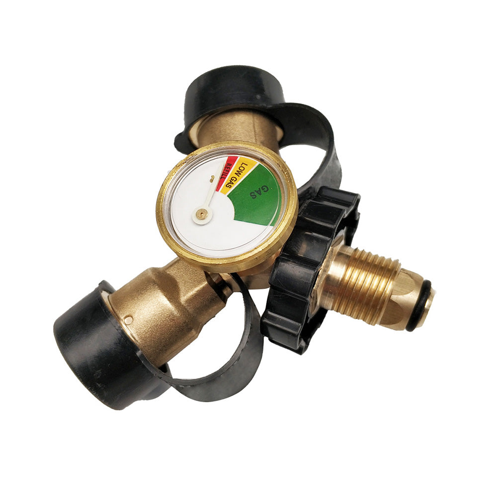 LPG Bottle POL Dual Outlet Adapter  inch Y inch  Configuration with Gas Level Gauge-2