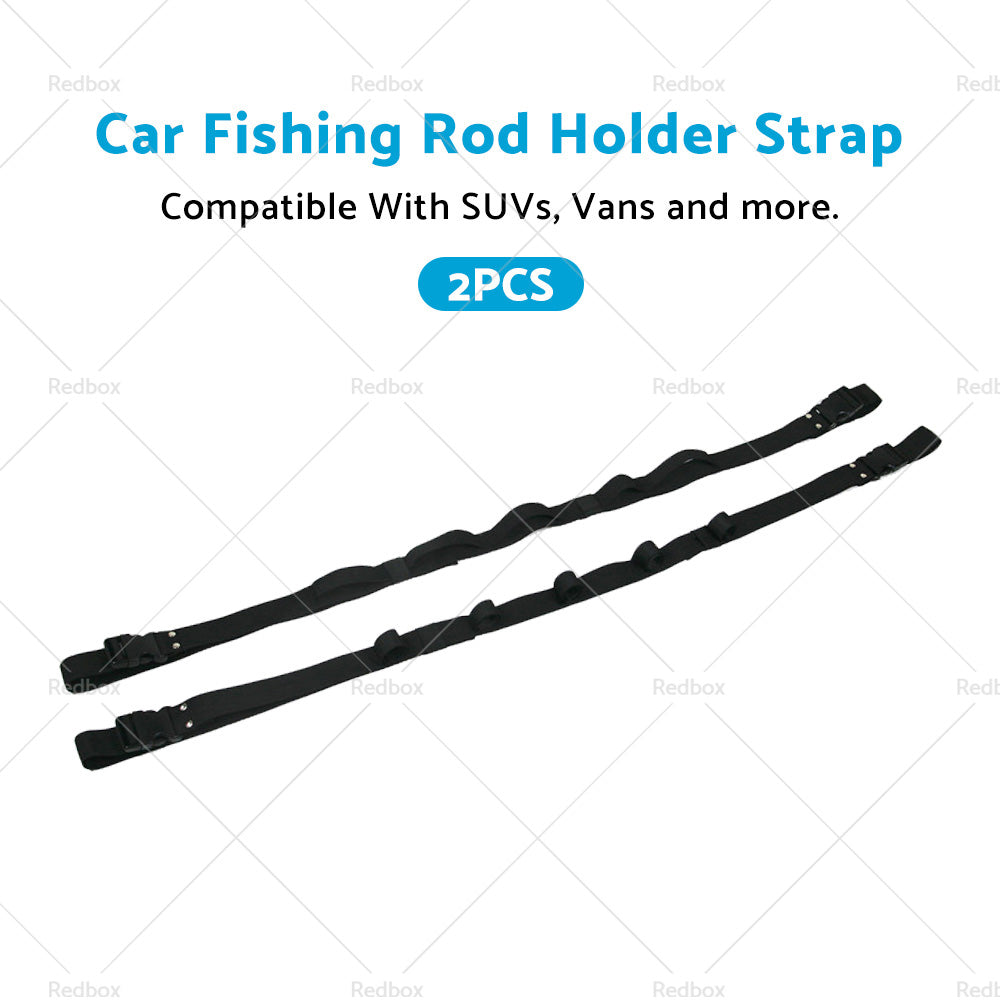 2pcs Car Fishing Rod Holder Mounted Storage Rack Vehicle Belt Strap Carrier-1