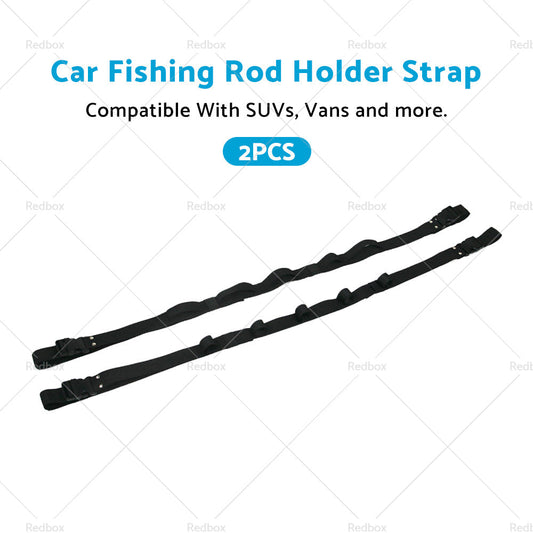 2pcs Car Fishing Rod Holder Mounted Storage Rack Vehicle Belt Strap Carrier-1