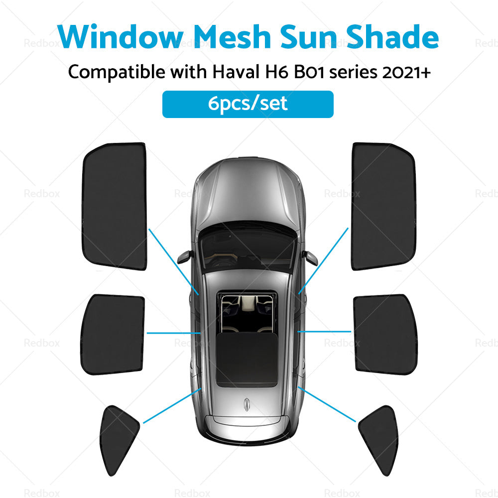 6xFoldable  Window Mesh Sun Shade Suitable For Haval H6 B01 series 2021-1