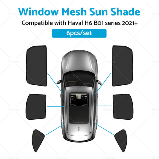 6xFoldable  Window Mesh Sun Shade Suitable For Haval H6 B01 series 2021-1