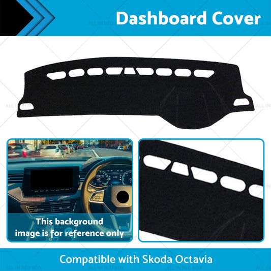 Black Non-Slip Dash Mat Suitable For Skoda Octavia Mk3 2013-2020 Dashboard Cover-1