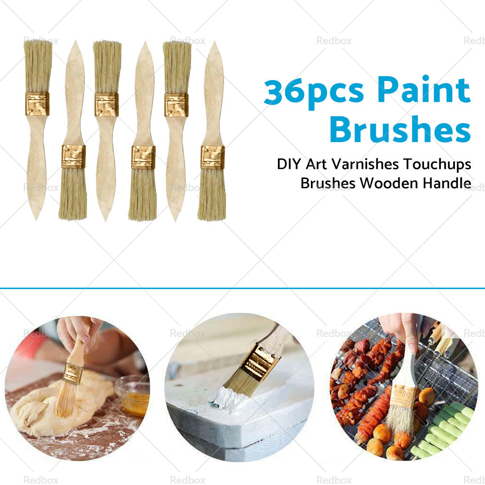 36PCS 1inch Chip Paint Brush DIY Art Varnishes Touchups Brushes Wooden Handle 1inch-4