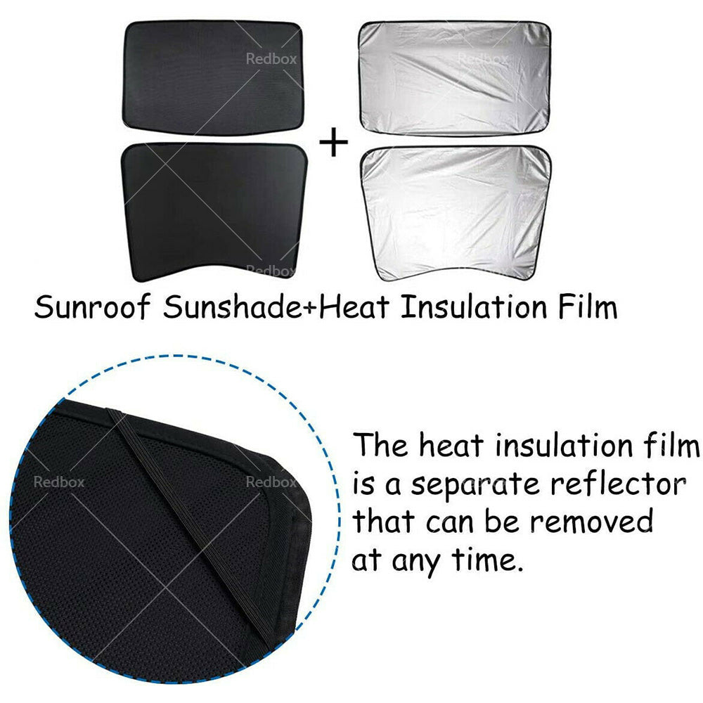 Front Rear Port Sunroof Sun Shades Roof Film Protection for Tesla Model 3 17-21-2