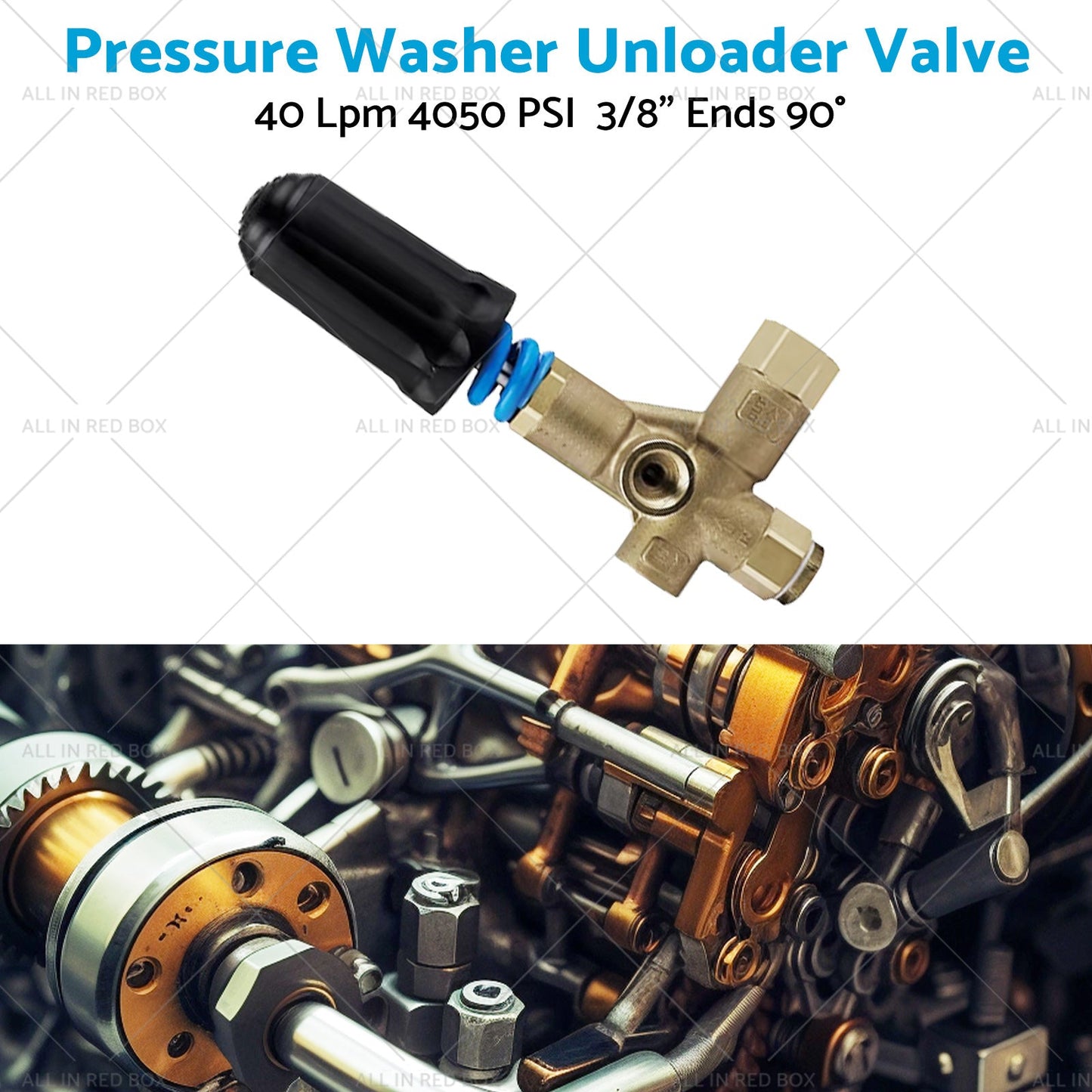 1PCS Pressure Washer Unloader Valve 40 Lpm 4050 PSI 3/8" Ends 90 degree-3